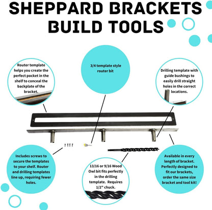 Floating Shelf Brackets - Sheppard Brackets - Easy Install - Heavy Duty (40 inch Build Kit)