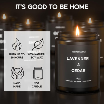Scented Candles, 9oz×4 Scented Candles for Men, Soy Candle Gifts for Men, Personalized Blessing Minimalist Men's Candle