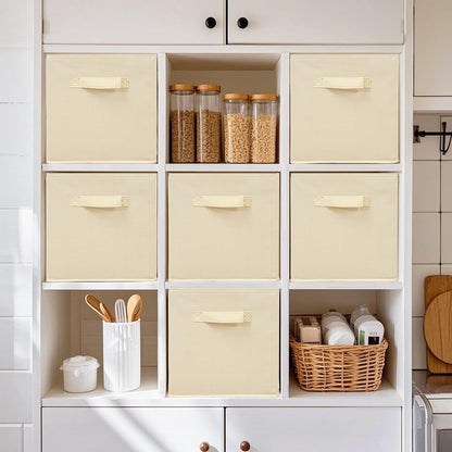 STORAGEIDEAS 11 Inch Fabric Storage Cubes, Sturdy Foldable Storage Bins, Heavy Duty Cube Organizer