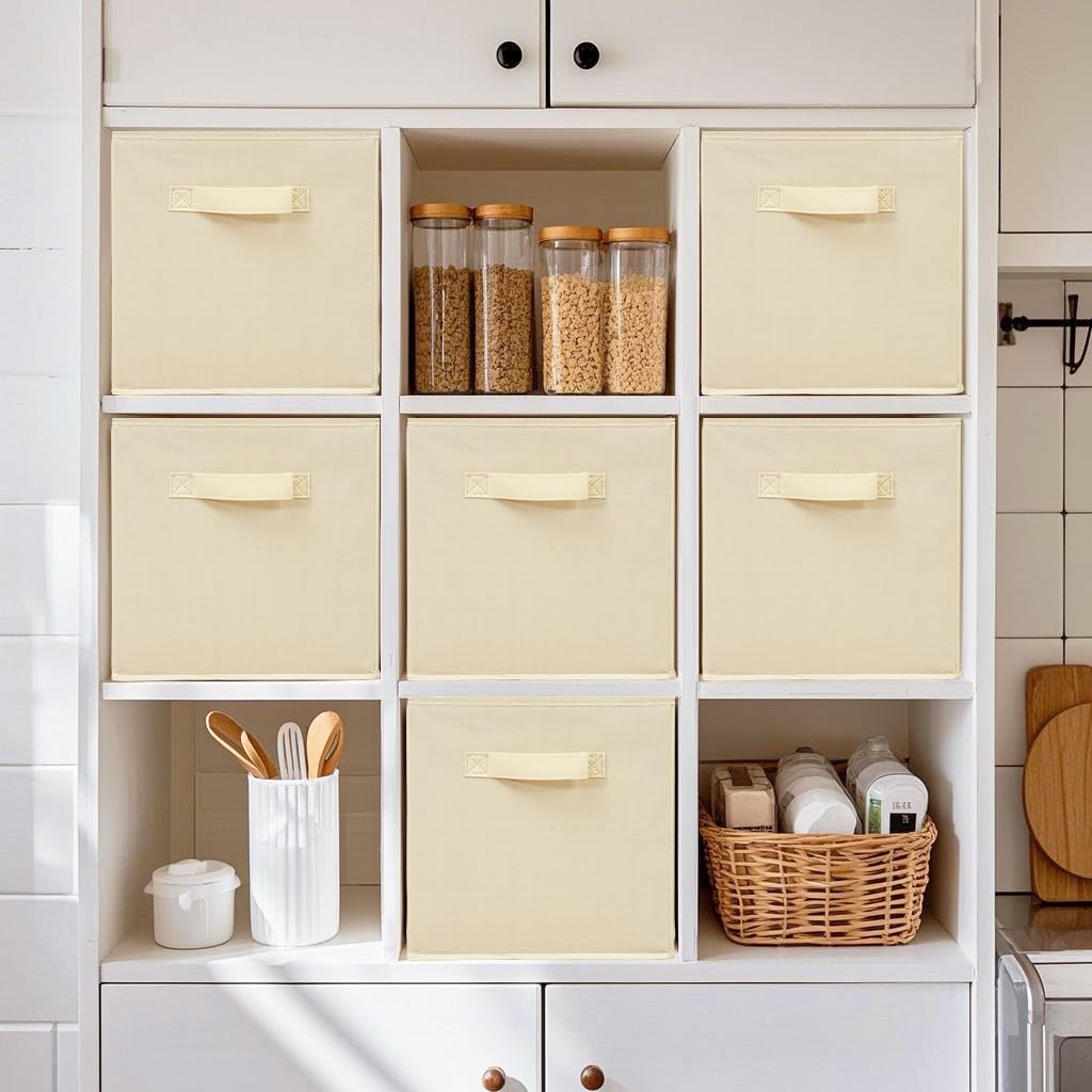 STORAGEIDEAS 11 Inch Fabric Storage Cubes, Sturdy Foldable Storage Bins, Heavy Duty Cube Organizer