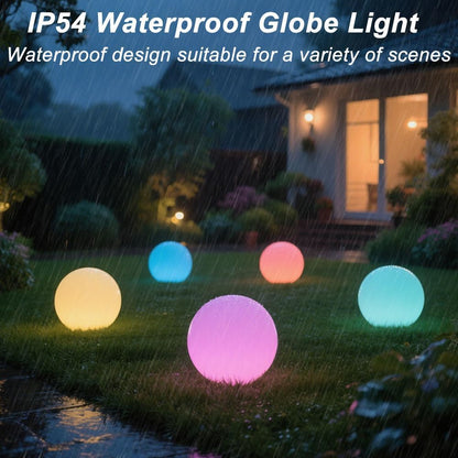 10-in Solar Globe Light, Solar Garden Ball Light Outdoor w/Remote, 16 RGB Color 4 Modes Glowing Ball, Waterproof Smart Light Sensor Control Outdoor Orb Lamp w/Ground Stake for Pathway Patio Yard Party