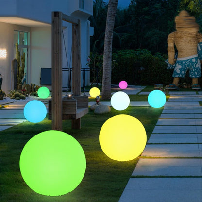 Large LED Glowing Ball Light, 20-in Outdoor LED Garden Orb Lights, Rechargeable Globe Lights RGB Color Changing Globe Floor Lamp Mood Lamp w/Remote, Waterproof Light Up Ball Light for Patio Lawn Decor