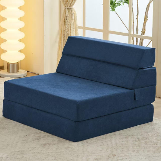 jela Foldable Sofa Bed Soft Foam Convertible Sleeper Chair Luxury Miss Fabric Fold Out Chair Bed
