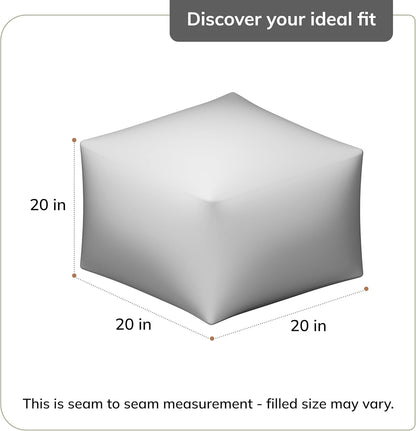 Anji Mountain 20"x20"x20" Handmade & Handcrafted Ottoman Pouf Comfortable Pouf Ottoman Foot Rest & Home Décor Accent for Living Room, Bedroom, Nursery, Kids Room, Patio