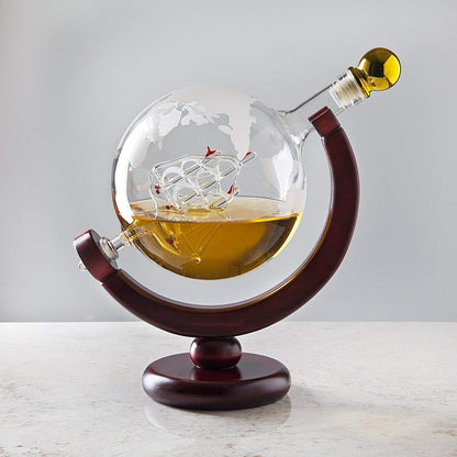 Godinger Whiskey Decanter Globe - for Liquor, Scotch, Bourbon, Vodka or Wine, Gifts for Men Dad - 850ml