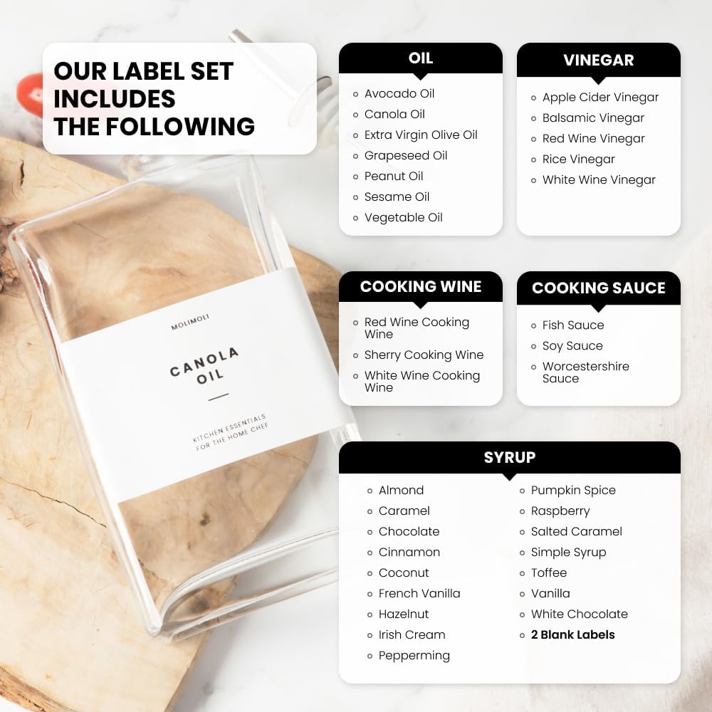 Molimoli Olive Oil Dispenser Bottle for Kitchen, Automatic Pourer, Glass Thin Bottle Dispenser for Kitchen, Olive Oil Cruet, | Set of 2 - Silver