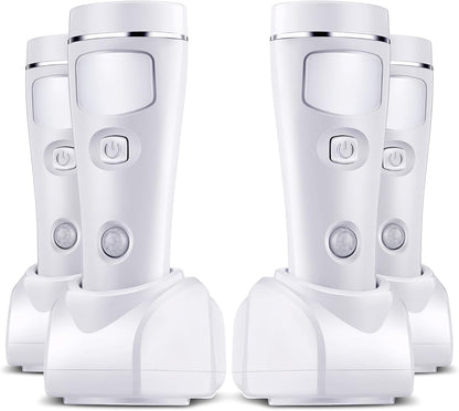 Enhon 4 in 1 LED Emergency Lights for Home Power Failure, 4 Pack Rechargeable Plug in Flashlight Motion Sensor Night Light, Automatic Turn On Power Outage Light for Home Hurricane Supplies(White)