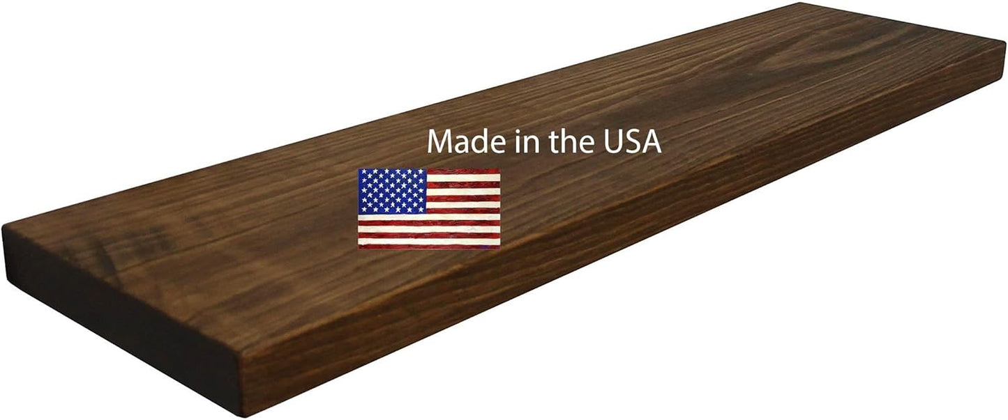 joelsantiques - 36 Inch Wooden Floating Shelves for Wall - Made of Natural Wood - 36x12x2 in - Long Heavy Duty Rustic Wall Shelves for Bedroom - Perfect for Living Room, Kitchen - Medium Brown