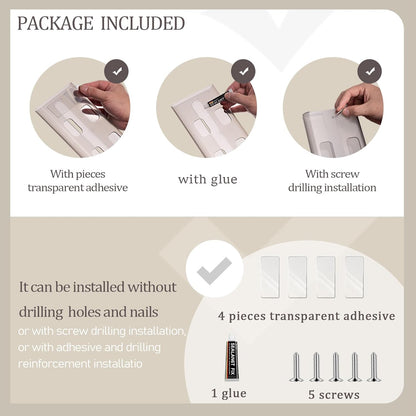 Wine Glass holder, 2Pack Wine Glass Rack, Punch-free Wine Glass Holder Under Cabinet, Stemware Rack for Kitchen and Bar (Grey)