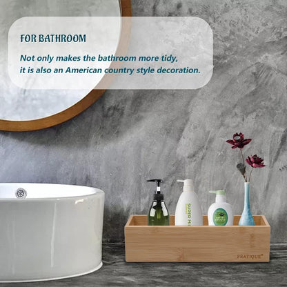 Bamboo Drawer Organizer - Kitchen Utensil Organizer Silverware Tray Cutlery Holder，Office Desk Supplies and Accessories (5.9x3x2.6 inch)