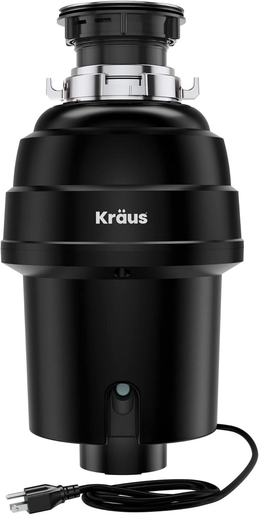 KRAUS WasteGuard 1 HP Ultra-Quiet Garbage Disposal with Quick Connect, Kitchen Sink Drain Cover