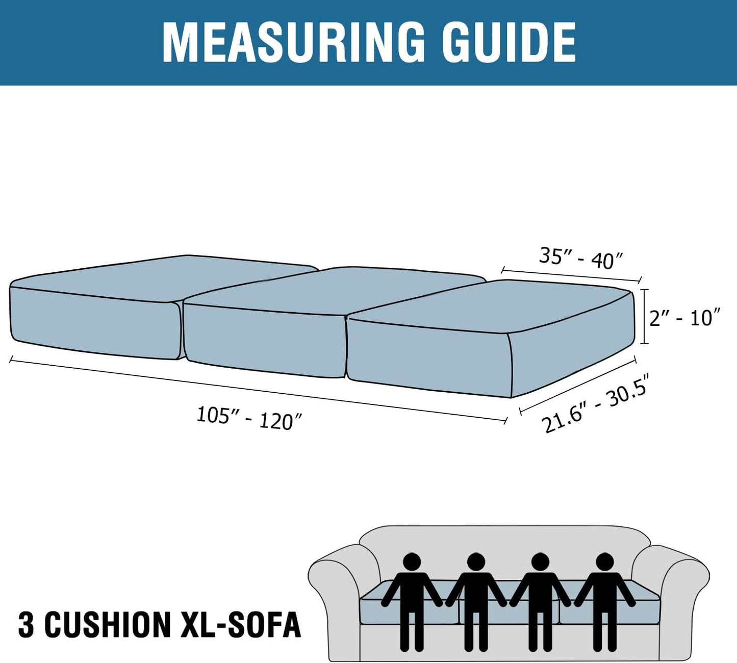 H.VERSAILTEX Velvet Stretch Couch Cushion Cover Plush Cushion Slipcover for Chair Loveseat Sofa Cushion Furniture Protector Seat Cushion Sofa Cover (3 Piece XL Sofa Cushion Covers, Black)