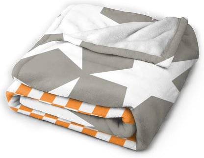 HGOD DESIGNS Tennessee Throw Blanket Ultra Soft Warm All Season Tennessee Orange Grey Star Flag Decorative Fleece Blankets for Bed Chair Car Sofa Couch Bedroom 40"X50"