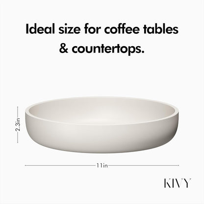 KIVY Concrete Fruit Bowl for Kitchen Counter - Large Decorative Bowl for Home Decor - Modern Fruit Basket for Entryway Table - Concrete Bowl - Decorative Bowls for Home Decor - White Fruit Bowl Decor