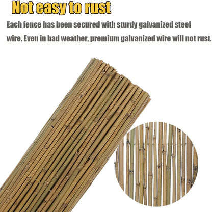 6Ft High x 8 Ft Long x 0.7In D Bamboos Screen, Natural Bamboo Fence Rolls, Eco-Friendly Bamboo Fencing for Outdoor Balcony Patio Garden Border Pool