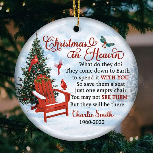 Pawfect House They Come Down to Earth to Spend Christmas with You, Personalized Christmas Memorial Sympathy Ornaments Gifts for Loss of Dad, Mom, Bereavement Gifts or Loss of Mother, Miscarriage Gift