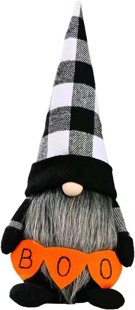 Halloween Gnomes Plush Decor, Witch Scandinavian Tomte Nisse Gnome Swedish Table Decorations, Handmade Plush Elf Dwarf for Home Stuffed Gnomes Gifts for Women, Black