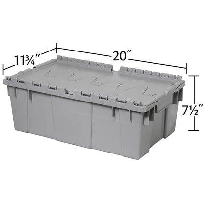 Buckhorn AR2012070201000 Industrial Plastic Storage Tote with Hinged Attached Lid, (20-Inch x