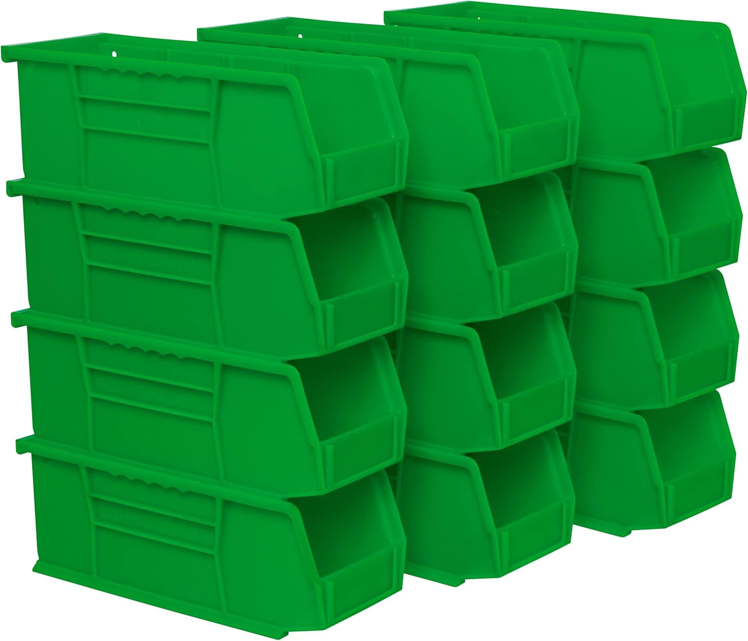 Akro-Mils 30224 AkroBins Plastic Storage Bins, 11"x 4"x 4", Green, 12-Pack