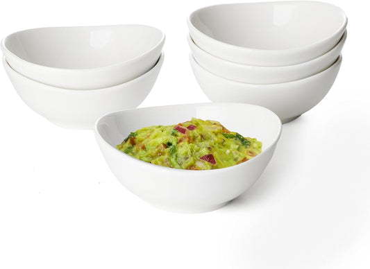 Sweese 4 oz Porcelain Bowls Set of 6 - White, Small Dipping/Snack/Sauce/Condiment Dish - Microwave, Dishwasher Oven Safe