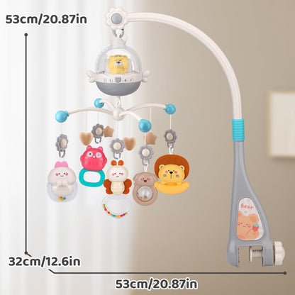 nicknack Baby Crib Mobile with Music and Light, Musical Nursery Mobile for Infants Newborn Gift 0-12 Months, Babies Bassinet Mobile with Remote Control