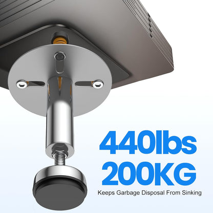 Garbage Disposal Support, Adjustable Spring Shock Absorber Bracket (5.91-7.87 inches), Holds Up tp 440lbs, Stainless Steel Noise Reduction Installation Kit