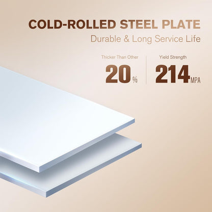 5 Tier Metal Curio Cabinets, Modern Bookshelf Cabinet with 4 Adjustable Shelves, Cabinet Display Case for Home Office, Living Room, Pantry (White-23.54W-Metal Door)