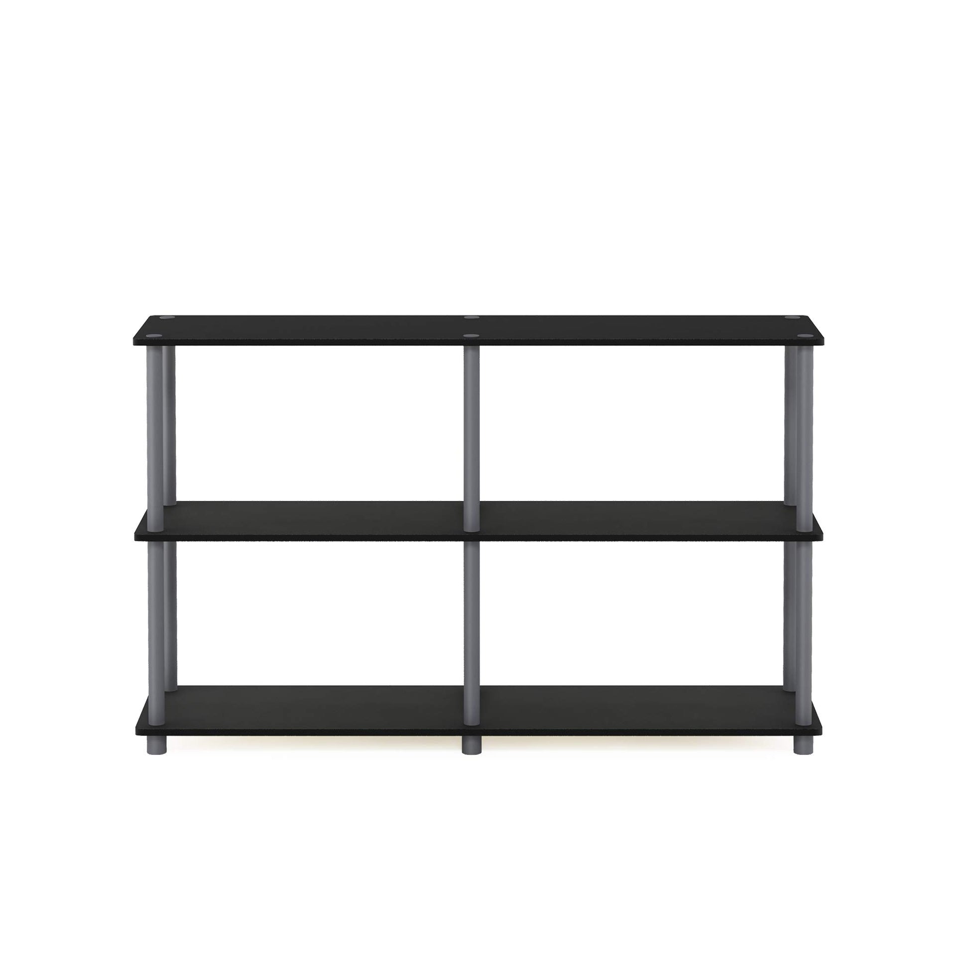 Furinno Turn-N-Tube Storage Shelves, 3-Tier 47.4 Wide Book Shelf, Corner Shelf, Toolless Open