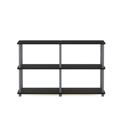 Furinno Turn-N-Tube Storage Shelves, 3-Tier 47.4 Wide Book Shelf, Corner Shelf, Toolless Open