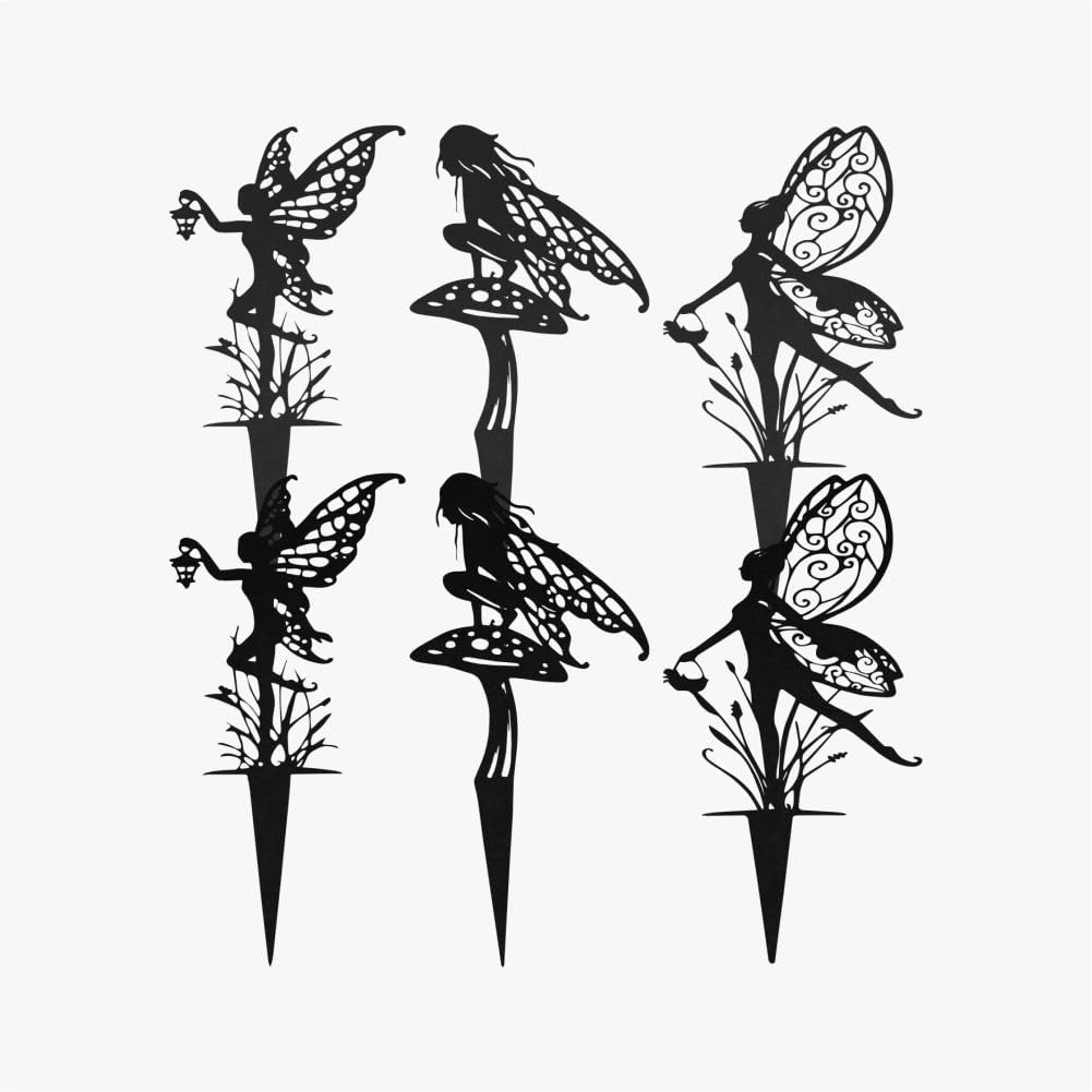 Decorative Garden Stakes, Fairy Garden Statues for Home and Garden (6)