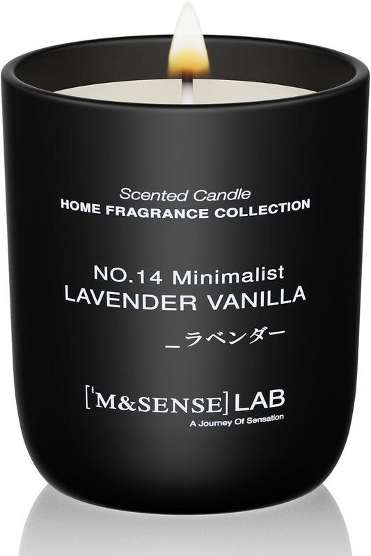 M&SENSE Natural Soy Candle| Lavender Vanilla | 5.3 oz | Minimalist Scented Candle for Relaxation