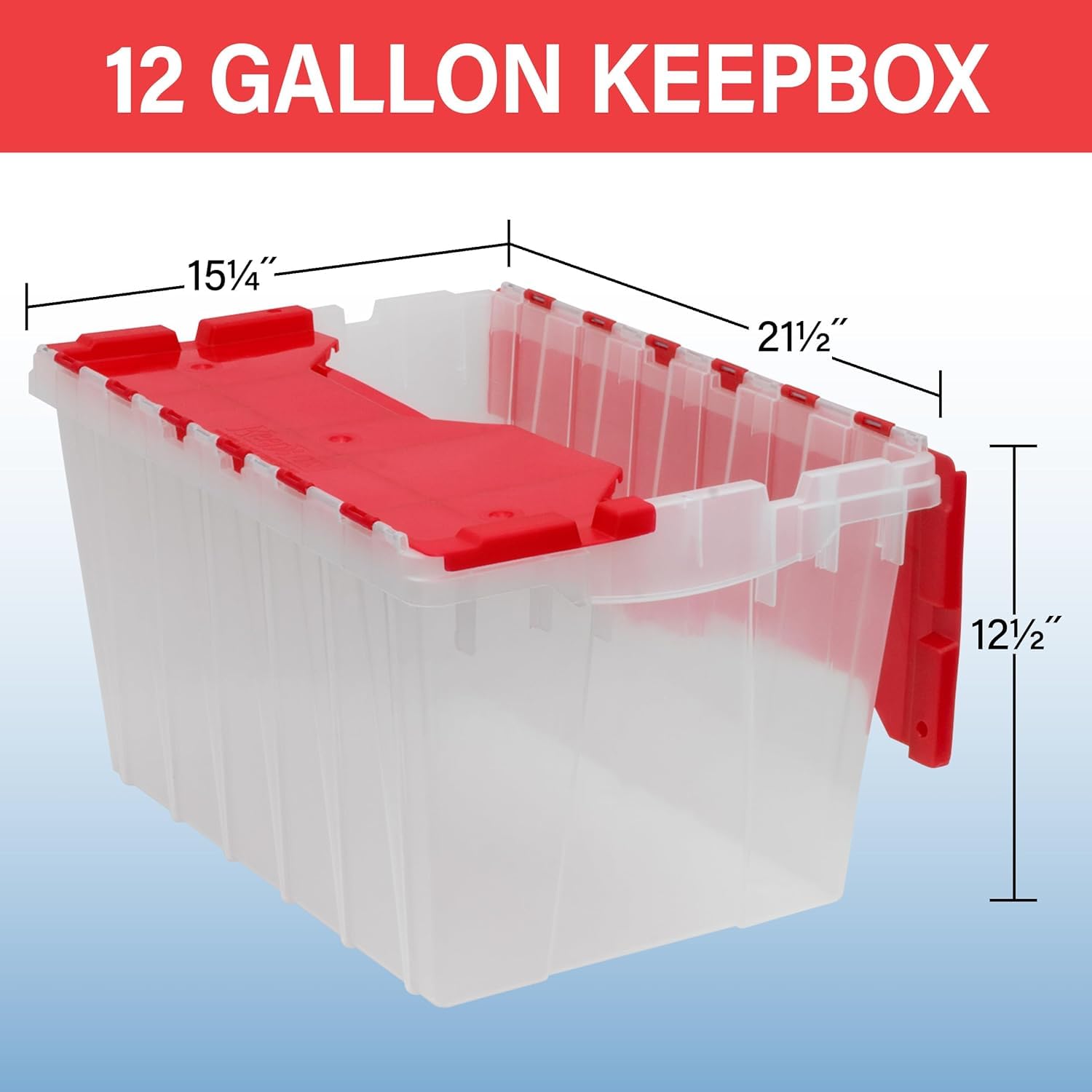 Akro-Mils KeepBox 12 Gallon Storage Container, Nesting and Stackable Plastic Storage Box with Lid