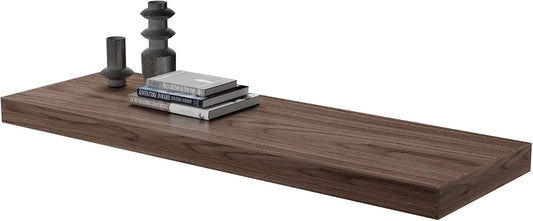 Large Floating Shelves for Wall Set of 1 Wooden Wall Shelves 30 in x 12.75 in x 2 in Room Decor Long Shelf with Invisible Wall Mount Bracket for Bedroom Kitchen Living Room Walnut