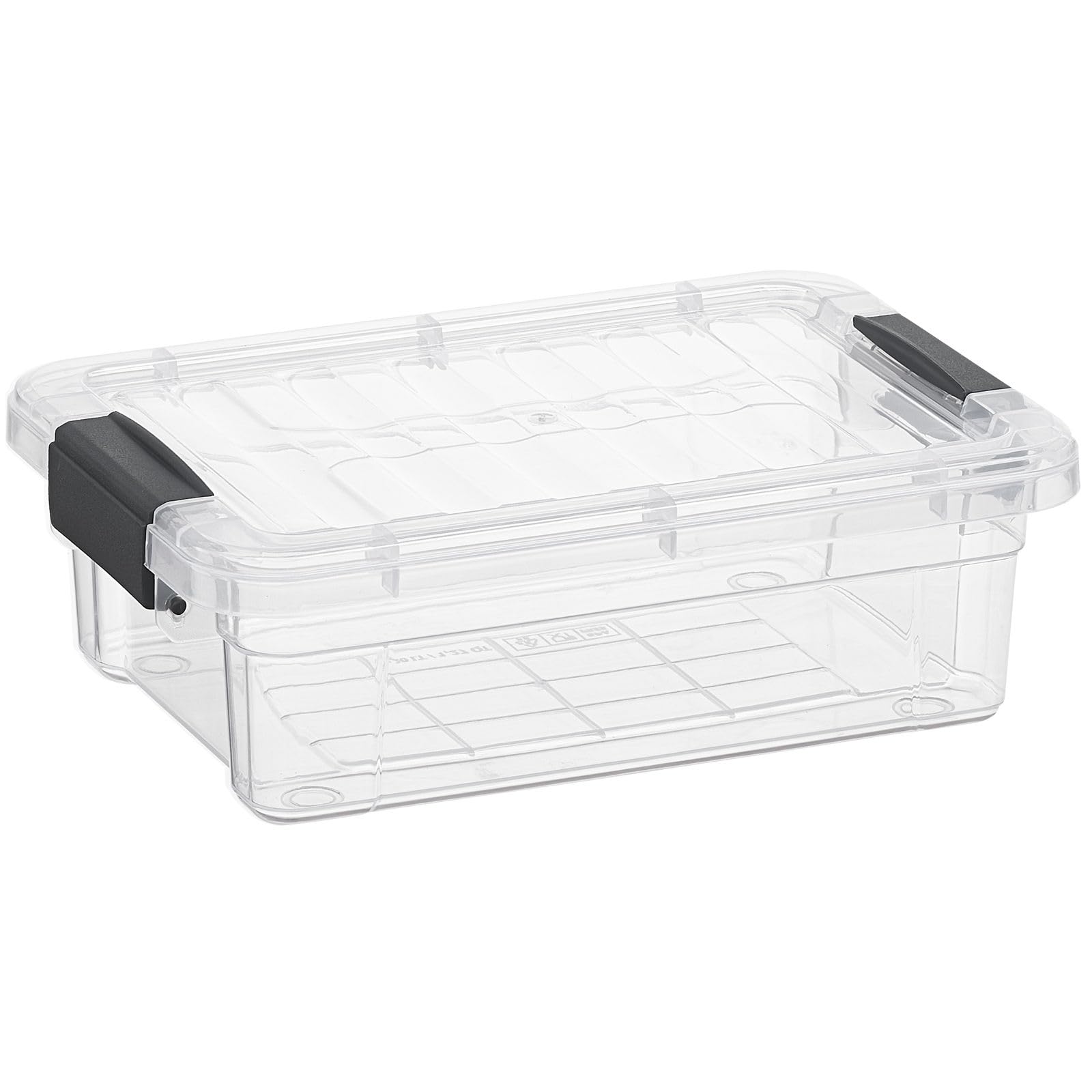 Superio Clear Storage Boxes with Lids, 1.27 Quart Plastic Container Bins for Organizing, Stackable