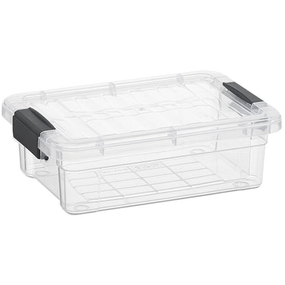 Superio Clear Storage Boxes with Lids, 1.27 Quart Plastic Container Bins for Organizing, Stackable