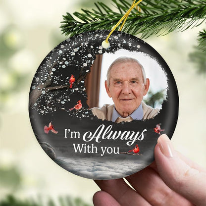 Pawfect House Custom Photo 2D Ceramic Ornament, Personalized Christmas Memorial Sympathy Gifts for Family Members, I Hold You Tightly Within My Heart, Memorial Ornaments, Christmas Tree Decorations