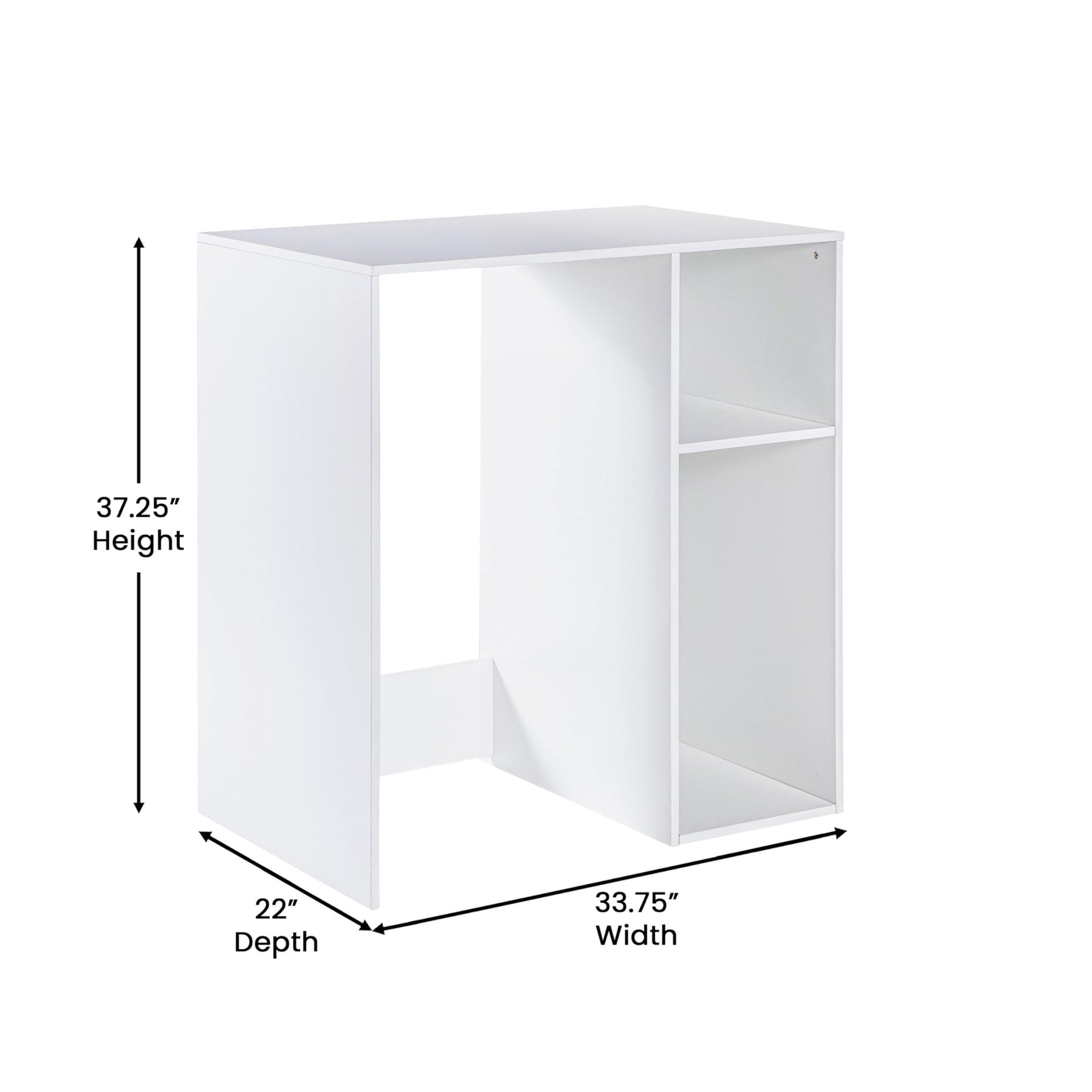 Flash Furniture Mini Fridge Bookshelf with Multiple Cubbies, White