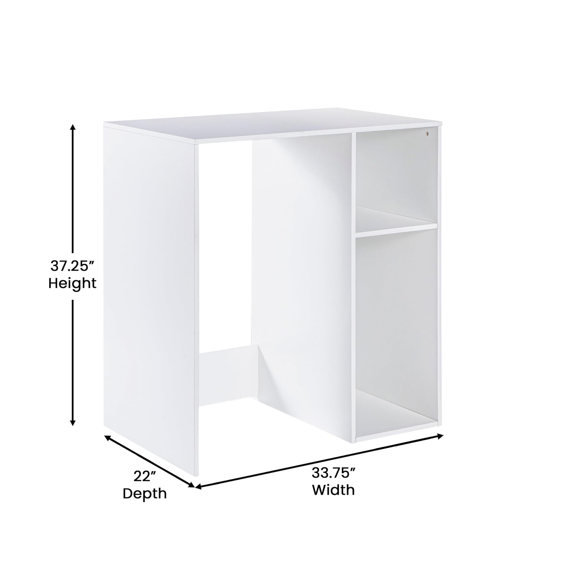 Flash Furniture Mini Fridge Bookshelf with Multiple Cubbies, White