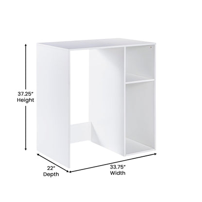 Flash Furniture Mini Fridge Bookshelf with Multiple Cubbies, White