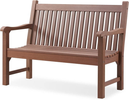 Psilvam Garden Bench, 2-Person Poly Lumber Patio Bench, All-Weather Outdoor Bench That Never Rot