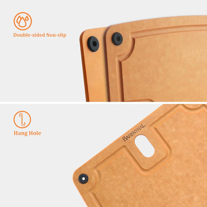 cutting boards for kitchen dishwasher - 2PC cutting board set double-sided with Non-Slip Feet and Juice Groove Composite chopping board for kitchen knife Friendly Cut Meat, Fruit,Vegetable