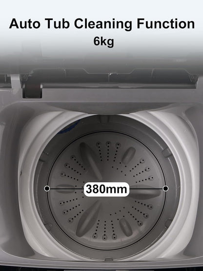 Full-Automatic Washing Machine 17.7 lbs Small Compact Portable 10 Wash Program & 8 Water Level Compact Washer with LED Display Ideal for Apartments, RV, Camping, Grey (KB03-GREY6)