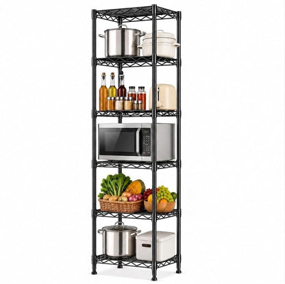 GRANNY SAYS 6-Tier Narrow Storage Shelves for Small Spaces, 15.8" W Metal Shelving Unit, Adjustable