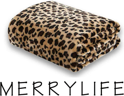 MERRYLIFE Leopard Throw Blanket Decorative Fleece Throw | Ultra-Plush Colorful Oversized | Couch Blanket Travel Lap | Queen Size(90" 90",Cheetah)
