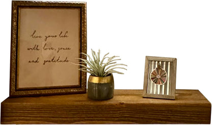 joelsantiques - 18 Inch Wooden Floating Shelves for Wall - 18x8x2 in - Made of Natural Wood - Heavy Duty Rustic Wall Shelves for Bedroom - Perfect for Living Room, Kitchen - Medium Brown