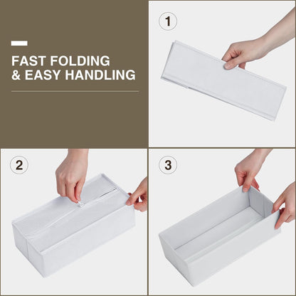 DIMJ Drawer Organizer Clothes 18 Pack - Foldable Baby Organizers and Storage & Dresser Organizer for Bedroom, Closet - Nursery Organization Dresser Dividers for underwear, Sock,Bra, Belt, Tie, White