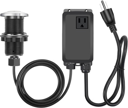 Garbage Disposal Air Switch Kit, Garbage Disposal Button, Sink Top Waste Disposer On/Off Switch, UL Listed Air Switch Compatible with All Garbage Disposals (Brushed Stainless Steel）