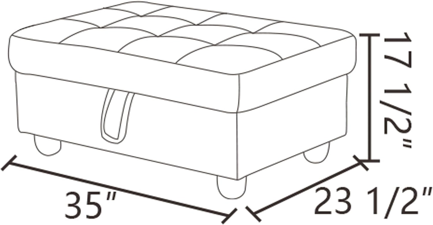 Ottoman Rectangular Storage Ottoman Bench, Flannel Footrest Stool Footstool with Lid for Living Room, Bedroom, Entryway, Blue, 34"x22.8"x17.5"