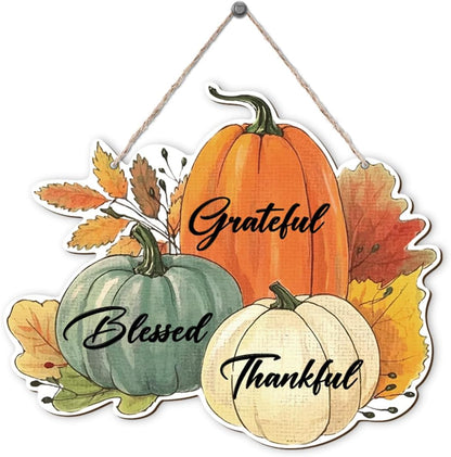 Fall Vibes Door Hanger Sign, Wooden Maple Leaves Mushroom Hanging Decor for Front Door, Fall Wood Wreath Wall Decor for Autumn Harvest Thanksgiving Home Decors, Housewarming Gift