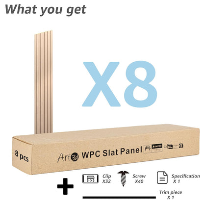 Art3d WPC Wainscoting Panels, 16-Pack 48 x 6 Inch 3D Wall Accents for Interior Wall Decor, Living Room, Bedroom, Black